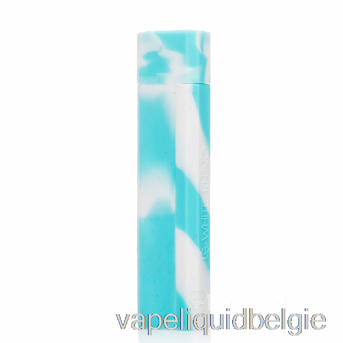 Vape België Witte Neushoorn Siliconen Deppen [kwarts] Babyblauw Wit (uv-gloed)